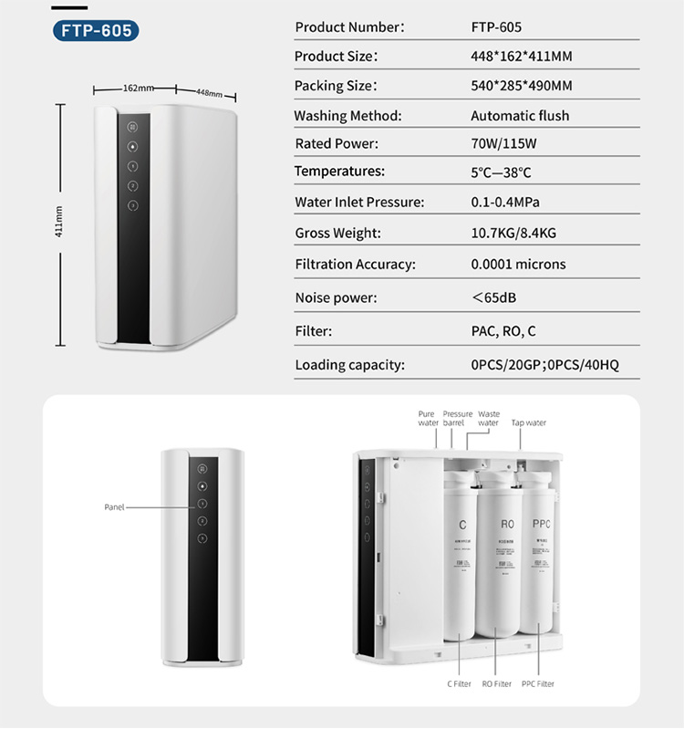 RO water purifier for sink factory