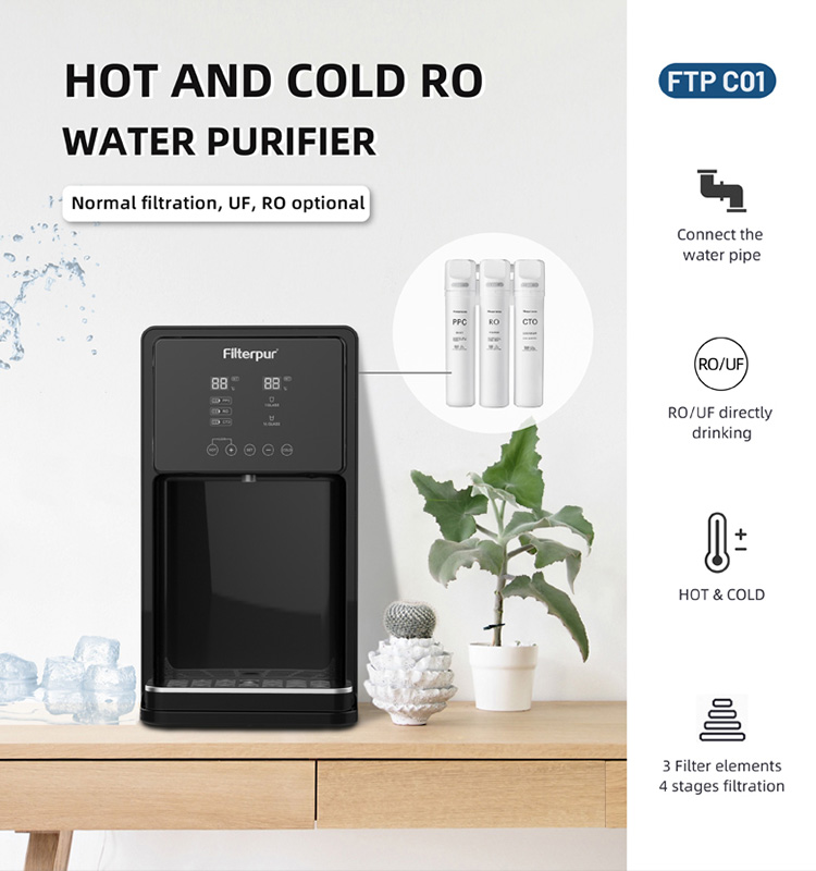 Countertop water purifier dispenser