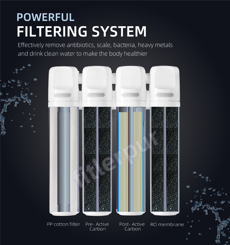 Filtered standing water dispenser