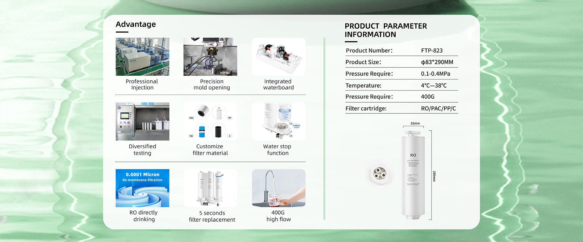 Reverse osmosis filter cartridge