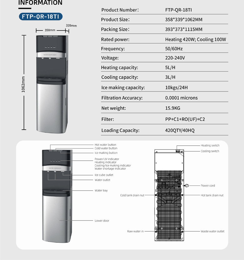 standing ice water dispenser company