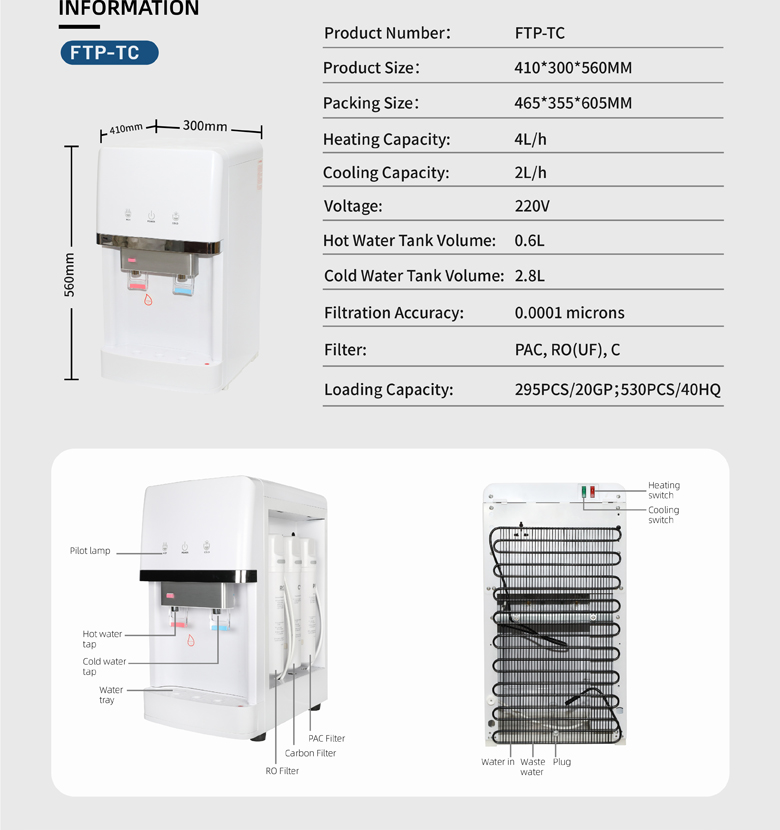 Table top Hot and Cold water dispenser